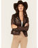 Image #2 - Mauritius Leather Women's Lucky Horseshoe Leather Jacket , Brown, hi-res