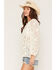 Image #2 - Lovestitch Women's Embroidered Lace 3/4 Sleeve Peasant Top, Natural, hi-res