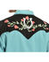 Image #4 - Scully Men's Rose & Horseshoe Embroidered Retro Long Sleeve Western Shirt - Big & Tall, Turquoise, hi-res