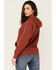 Image #4 - Ariat Women's Rust Copper Embroidered Sleeve Logo Hooded Sweatshirt , Rust Copper, hi-res