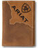 Image #1 - Ariat Men's Tri-Fold Two Tone Leather Wallet, Brown, hi-res