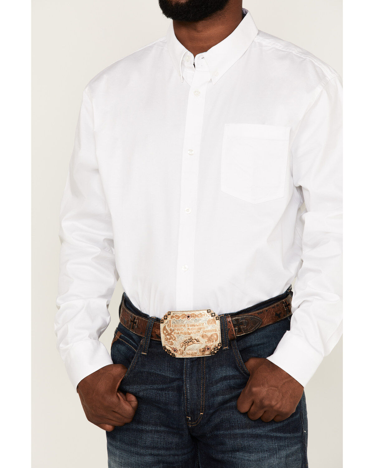 Image #3 - RANK 45&reg; Men's Basic Twill Long Sleeve Button-Down Western Shirt - Tall, , hi-res