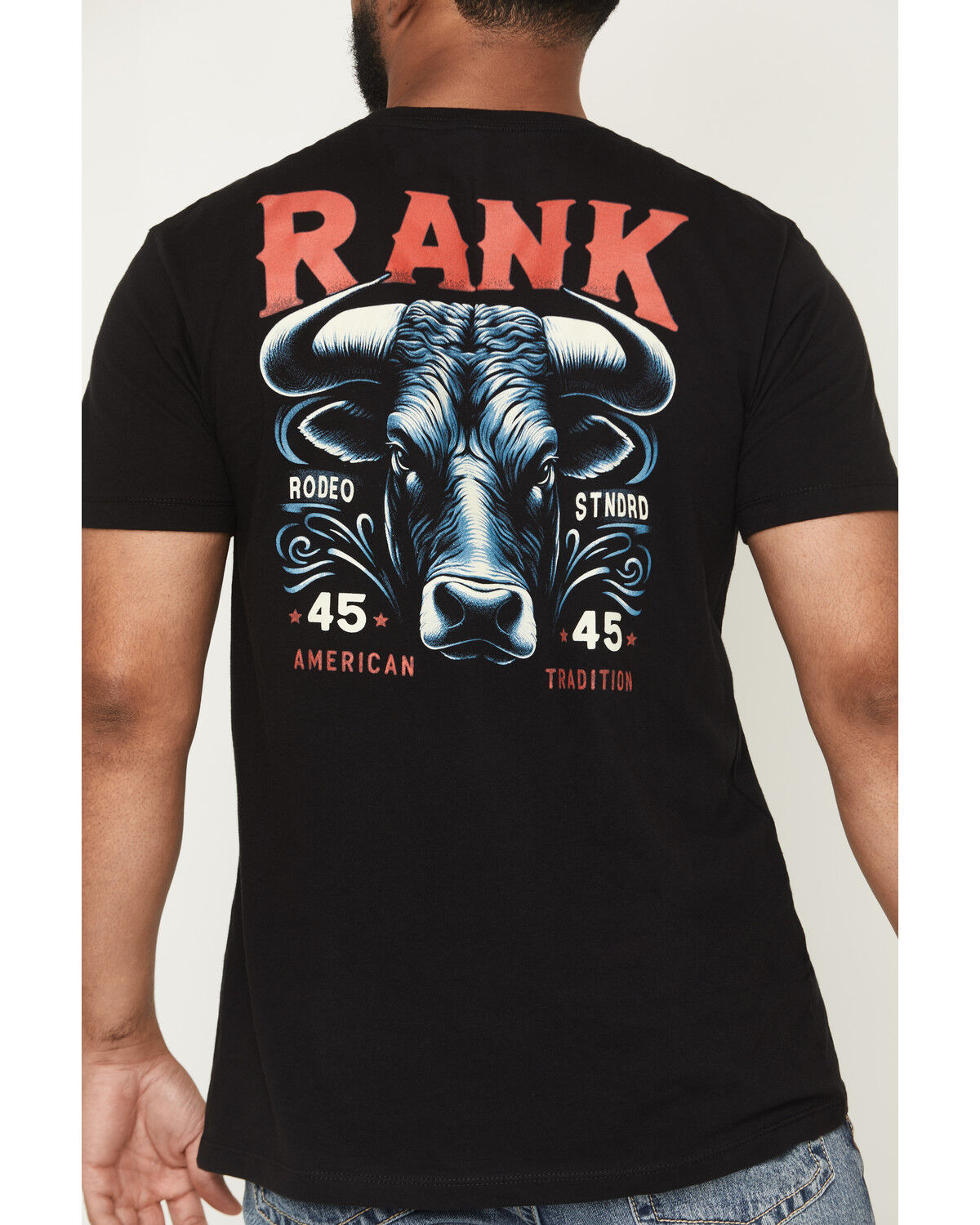 Image #4 - RANK 45&reg; Men's Bull Short Sleeve Graphic T-Shirt, Black, hi-res