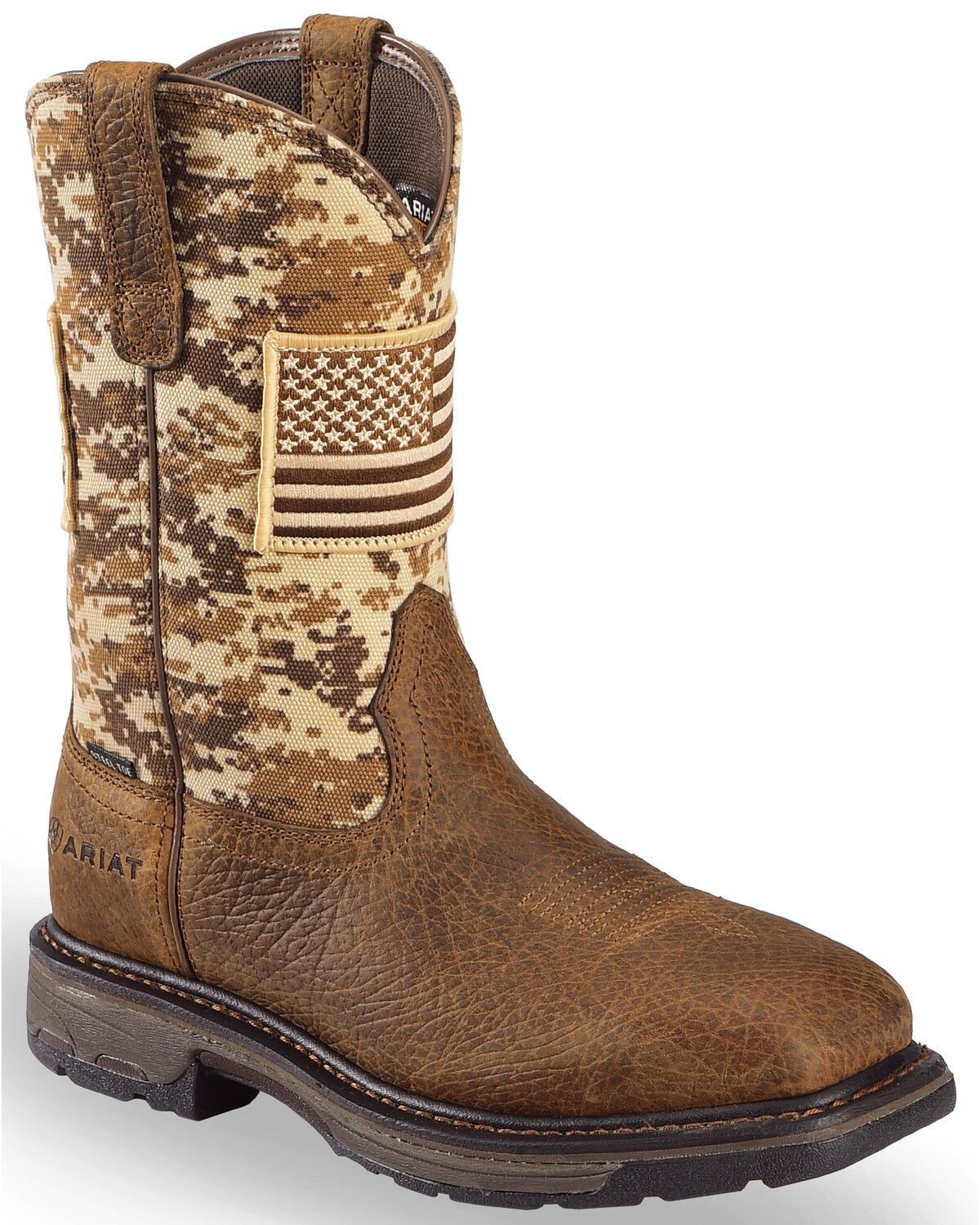 Ariat Men's WorkHog&reg; Patriot Western Boots - Steel Toe, Brown, hi-res