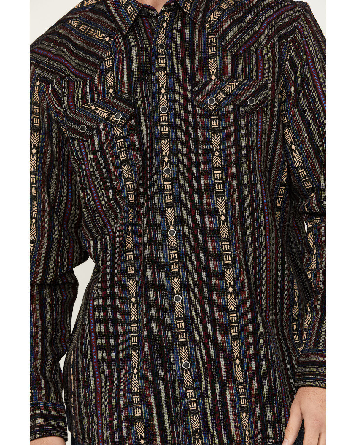 Image #3 - Moonshine Spirit&reg; Men's Towers Vertical Dobby Striped Print Long Sleeve Snap Western Shirt, Multi, hi-res
