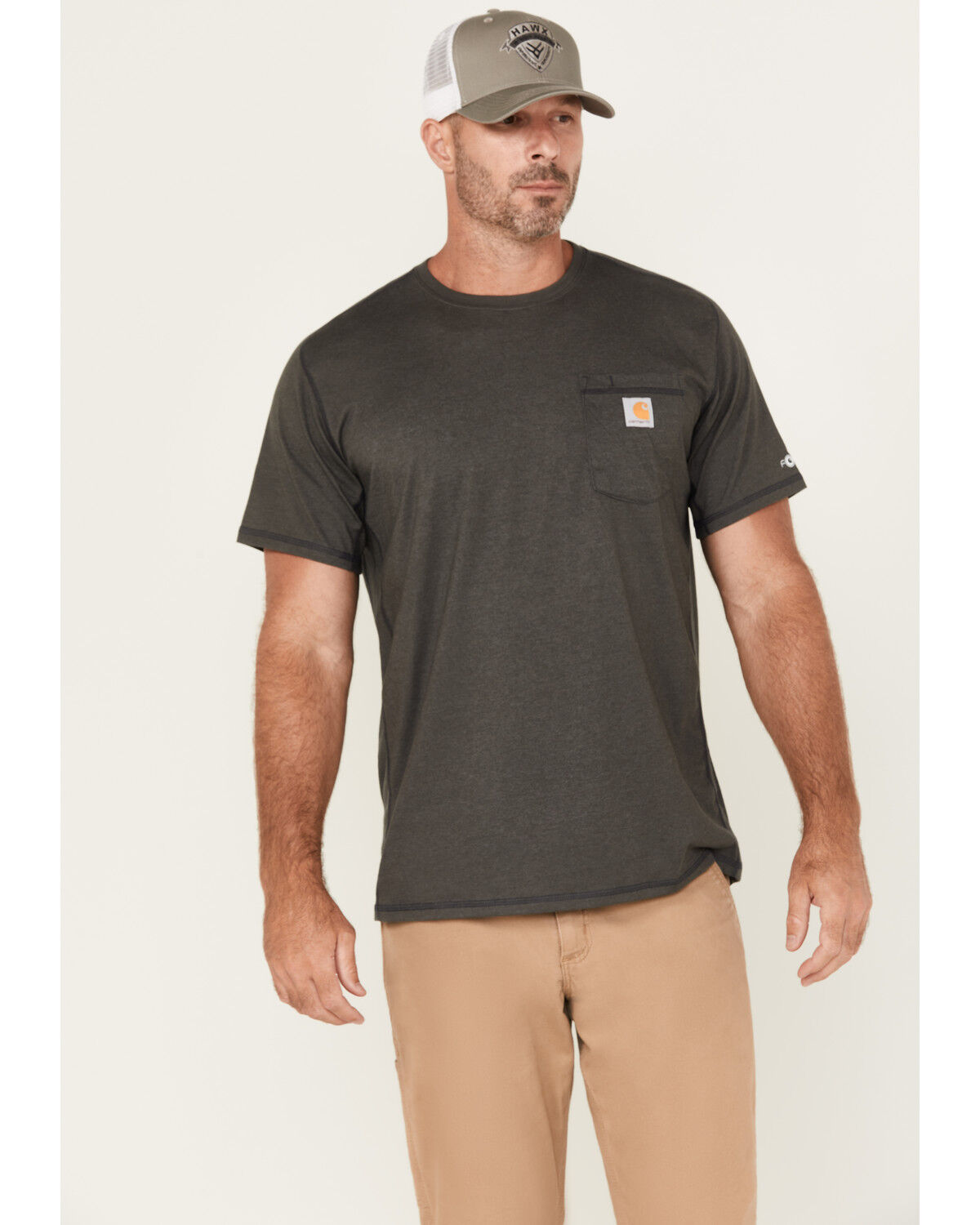 Carhartt Men's Force Relaxed Fit Midweight Short Sleeve Pocket T-Shirt, Grey, hi-res
