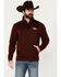 Image #1 - Cowboy Hardware Men's Herringbone Cadet Zip Pullover, Burgundy, hi-res