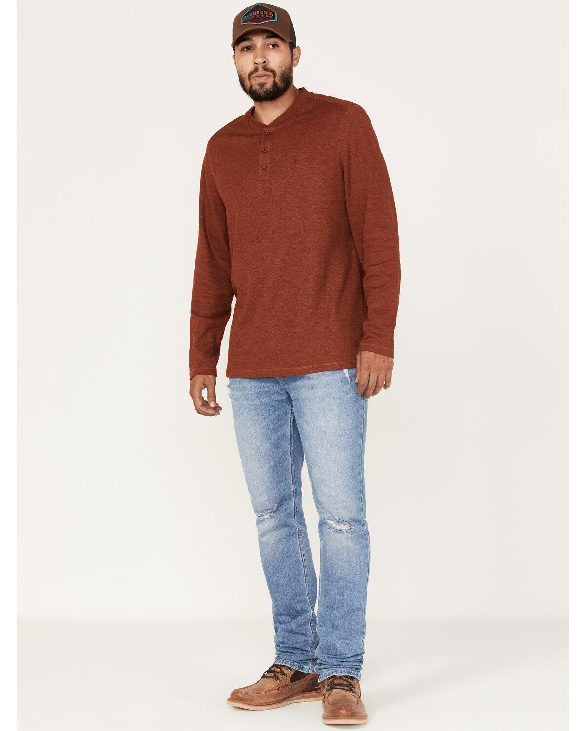 Image #1 - Brothers and Sons Men's Arizona Wash Tucker Slim Straight Stretch Denim Jeans, Light Wash, hi-res