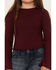 Image #3 - Shyanne Girls' Long Sleeve Bell Shirt, Burgundy, hi-res