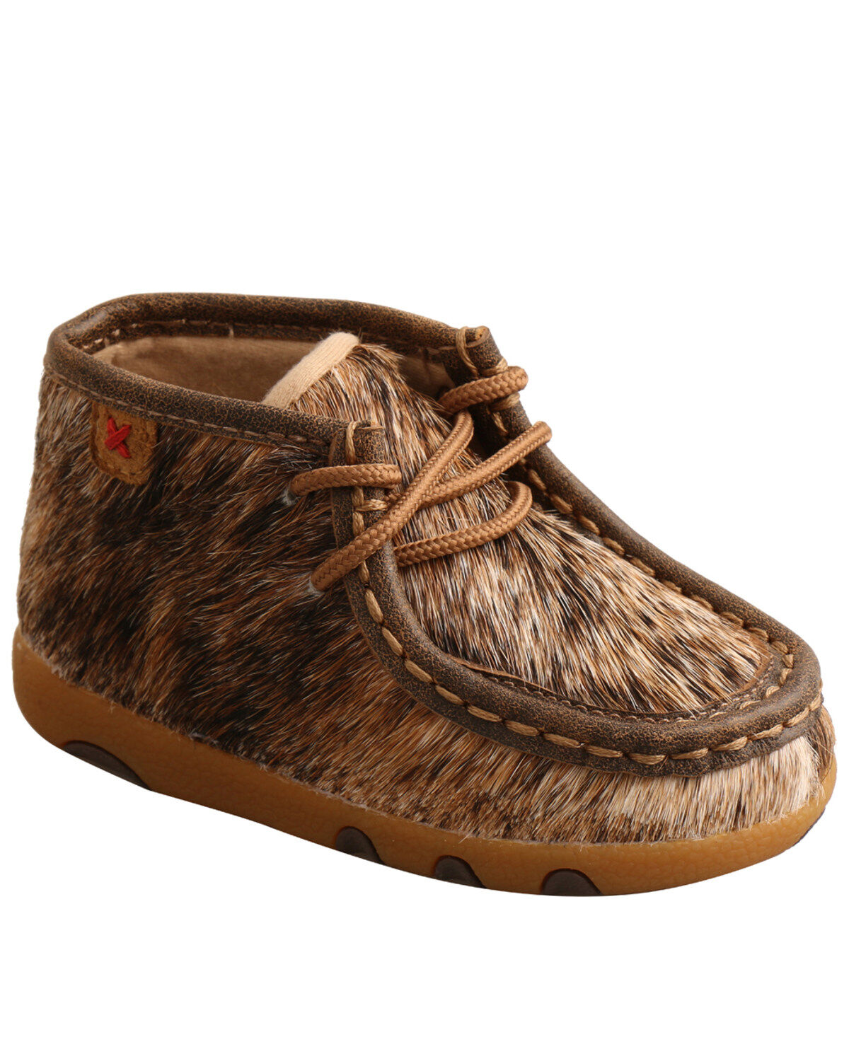 Image #1 - Twisted X Infant Girls' Brindle Chukka Driving Mocs, Black/white, hi-res