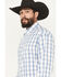 Image #2 - George Strait by Wrangler Men's Plaid Print Long Sleeve Button-Down Stretch Western Shirt - Tall, White, hi-res