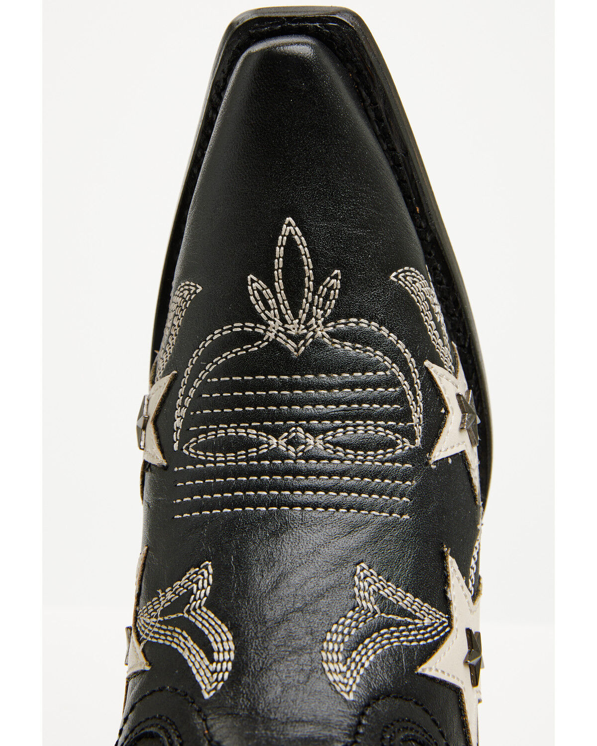 Image #6 - Corral Women's Star Overlay Studded Western Boots - Snip Toe, Black, hi-res