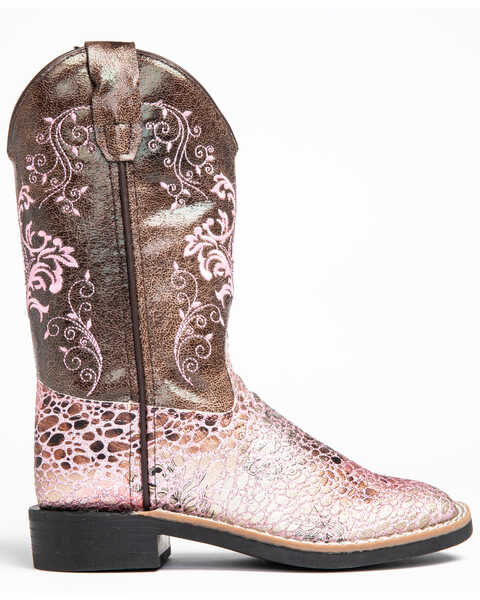 Image #2 - Shyanne Little Girls' Faux Leather Western Boots - Square Toe, Pink, hi-res