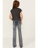 Image #1 - Grace in LA Girls' Medium Wash Horseshoe Embroidered Stretch Bootcut Jeans , Medium Wash, hi-res