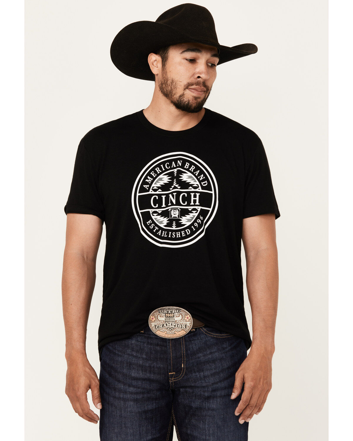 Image #1 - Cinch Men's Boot Barn Exclusive Logo Short Sleeve Graphic T-Shirt, Black, hi-res