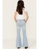 Image #3 - Shyanne Girls' Destructed Knee Flare Jeans , Light Wash, hi-res