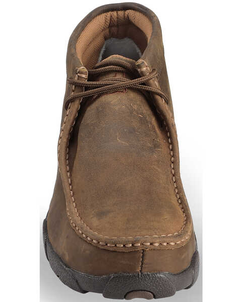 Image #4 - Twisted X Men's Driving Mocs Steel Toe Lace-Up Work Shoes, Brown, hi-res