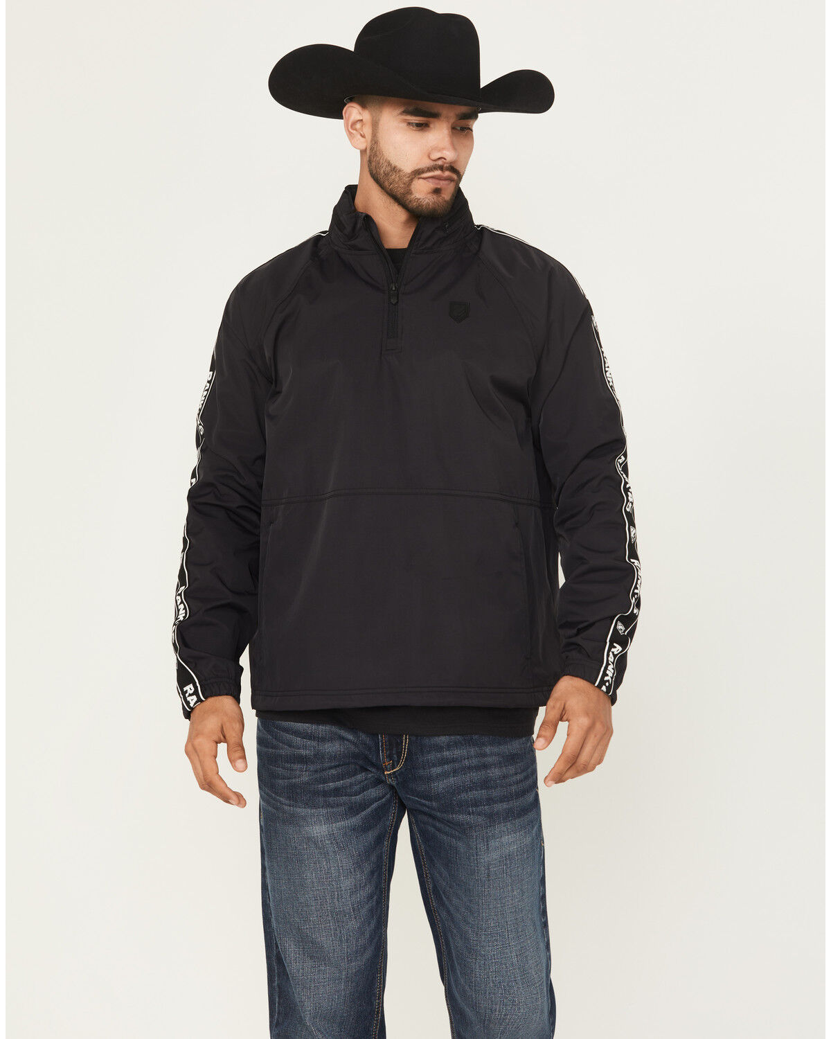 Image #1 - RANK 45&reg; Men's Hungup Windbreaker Hooded Pullover, Black, hi-res