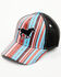 Image #1 - Cowgirl Hardware Girls' Running Horse Serape Striped Ball Cap, Turquoise, hi-res