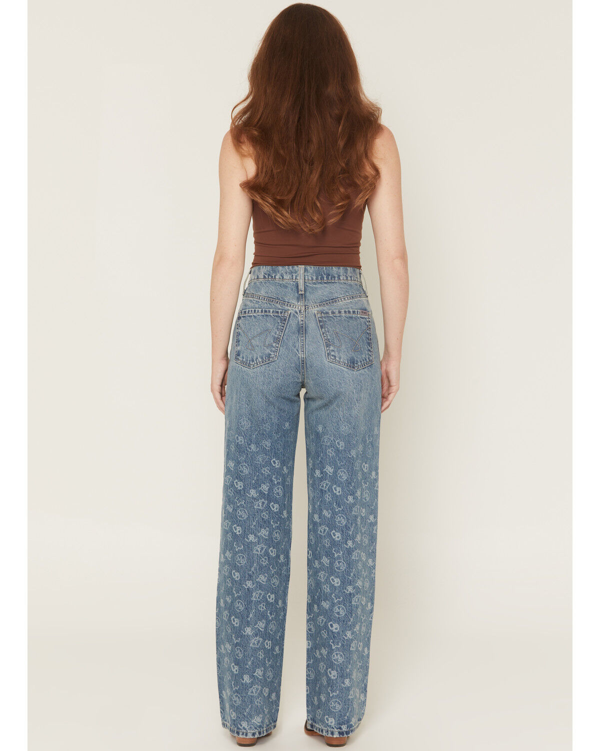Image #3 - Cruel Girl Women's Medium Wash Casey High Rise Branded Straight Denim Jeans, Medium Wash, hi-res