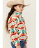 Image #2 - Rock & Roll Denim Girls' Southwestern Print Sherpa Pullover, Teal, hi-res