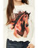 Image #3 - Shyanne Girls' Horse Print Long Bell Sleeve Shirt, Cream, hi-res