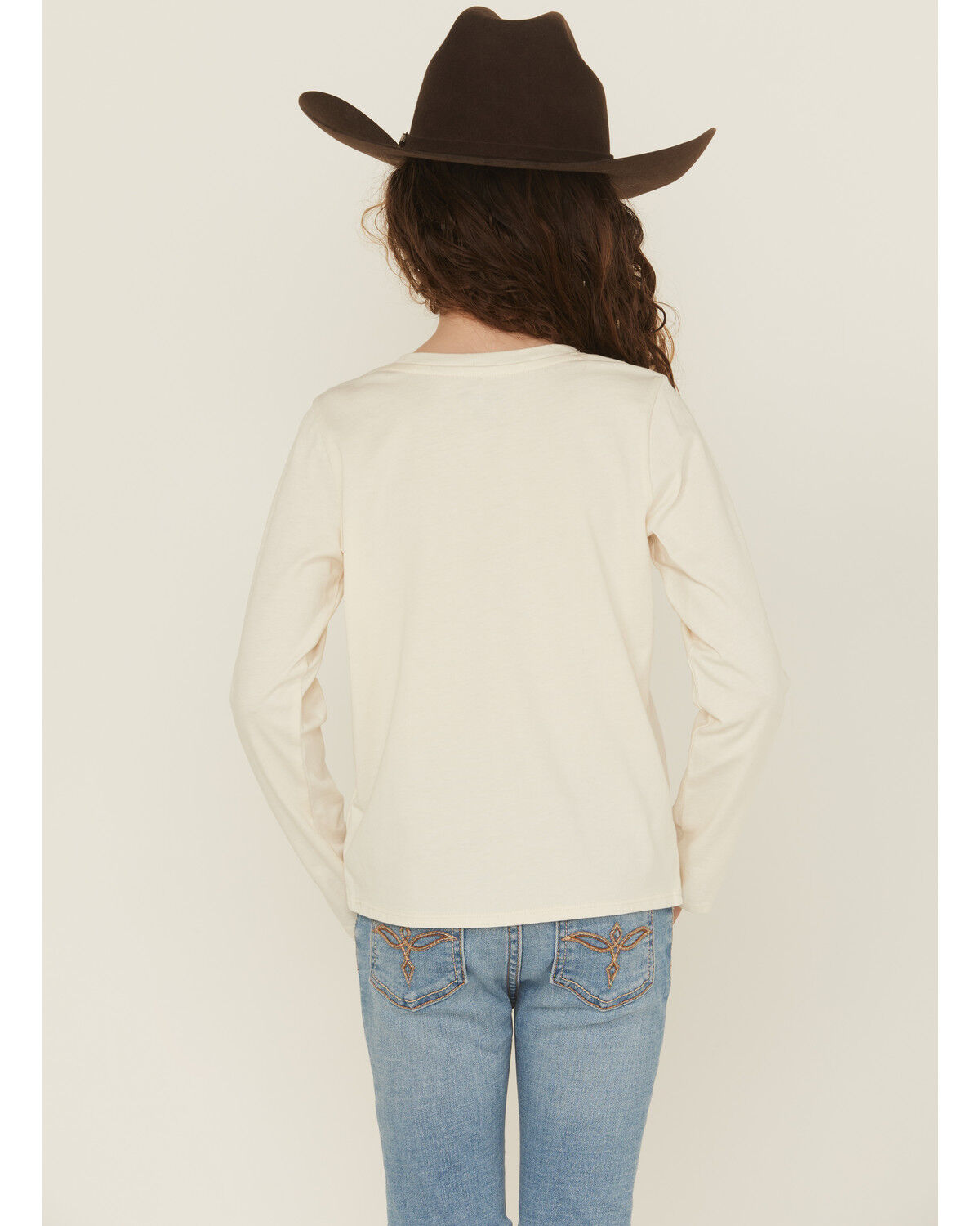 Image #4 - Wrangler Girls' Stay Wild Long Sleeve Graphic Tee, White, hi-res