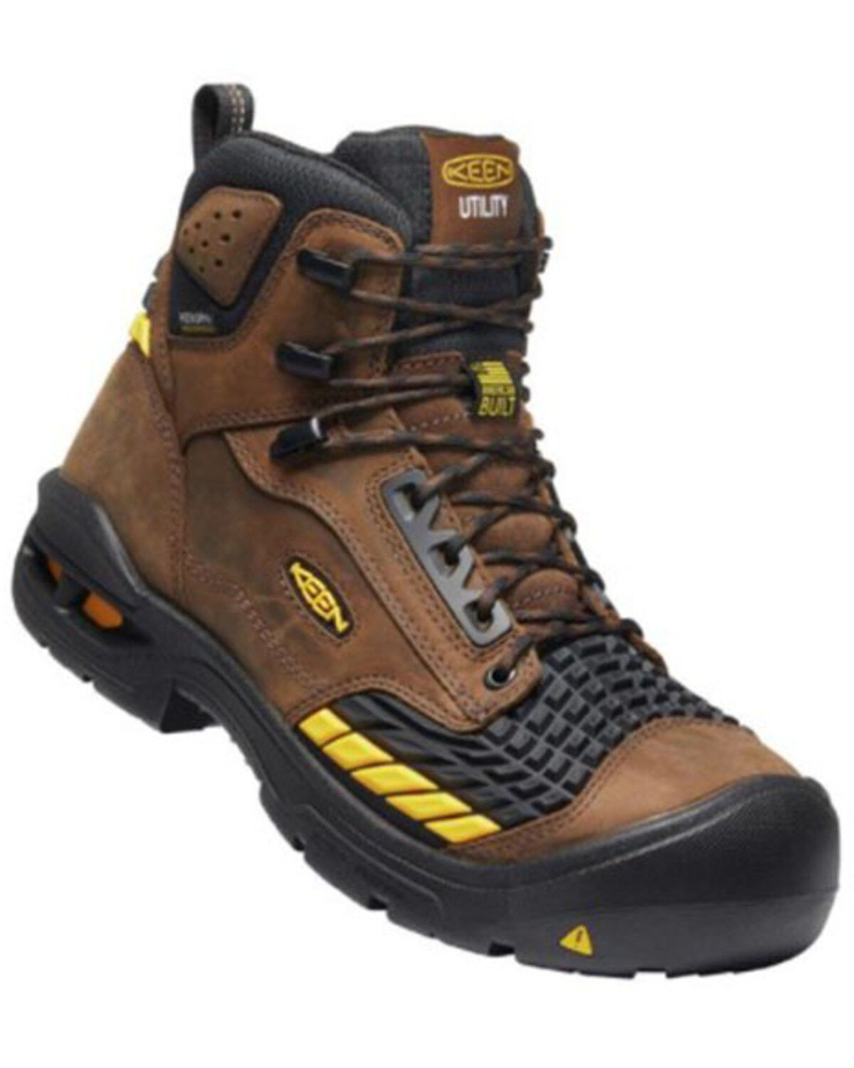 Keen Men's Troy Waterproof Work Boots - Carbon Toe, Brown, hi-res