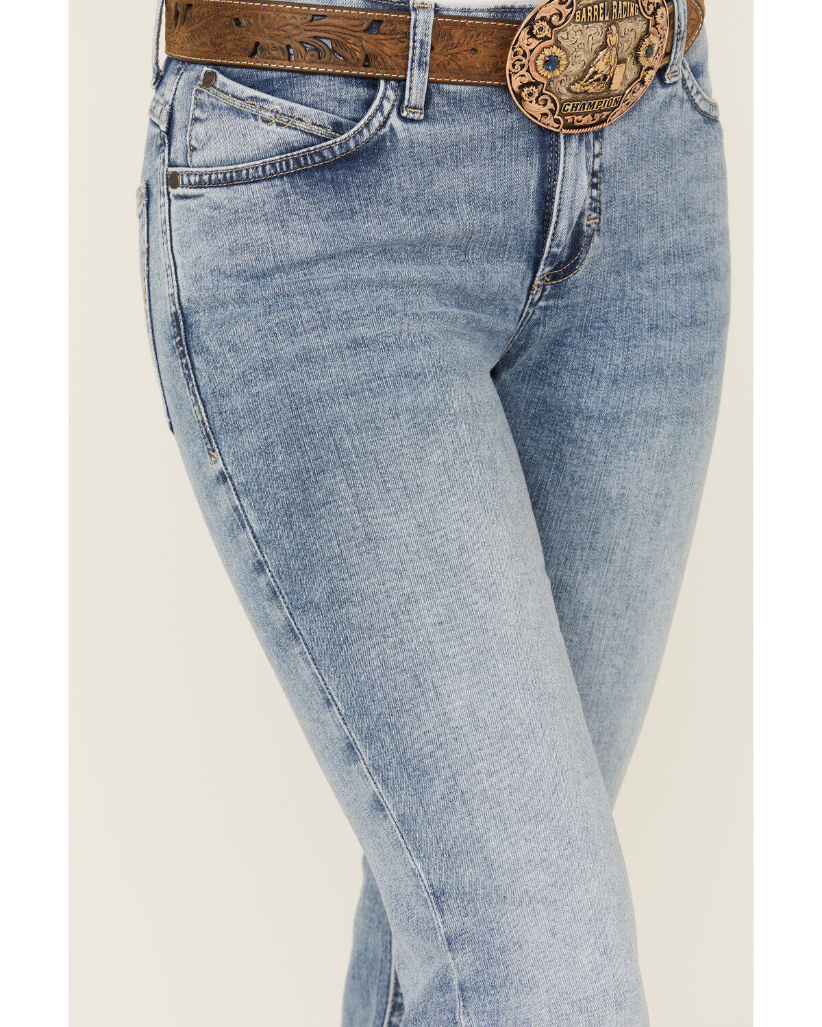 Image #2 - Wrangler Women's Nadia Medium Wash Mid Rise Ultimate Riding Bootcut Stretch Denim Jeans, Medium Wash, hi-res