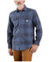 Image #1 - Carhartt Men's Loose Fit Heavyweight Plaid Print Long Sleeve Button-Down Flannel Shirt, Navy, hi-res