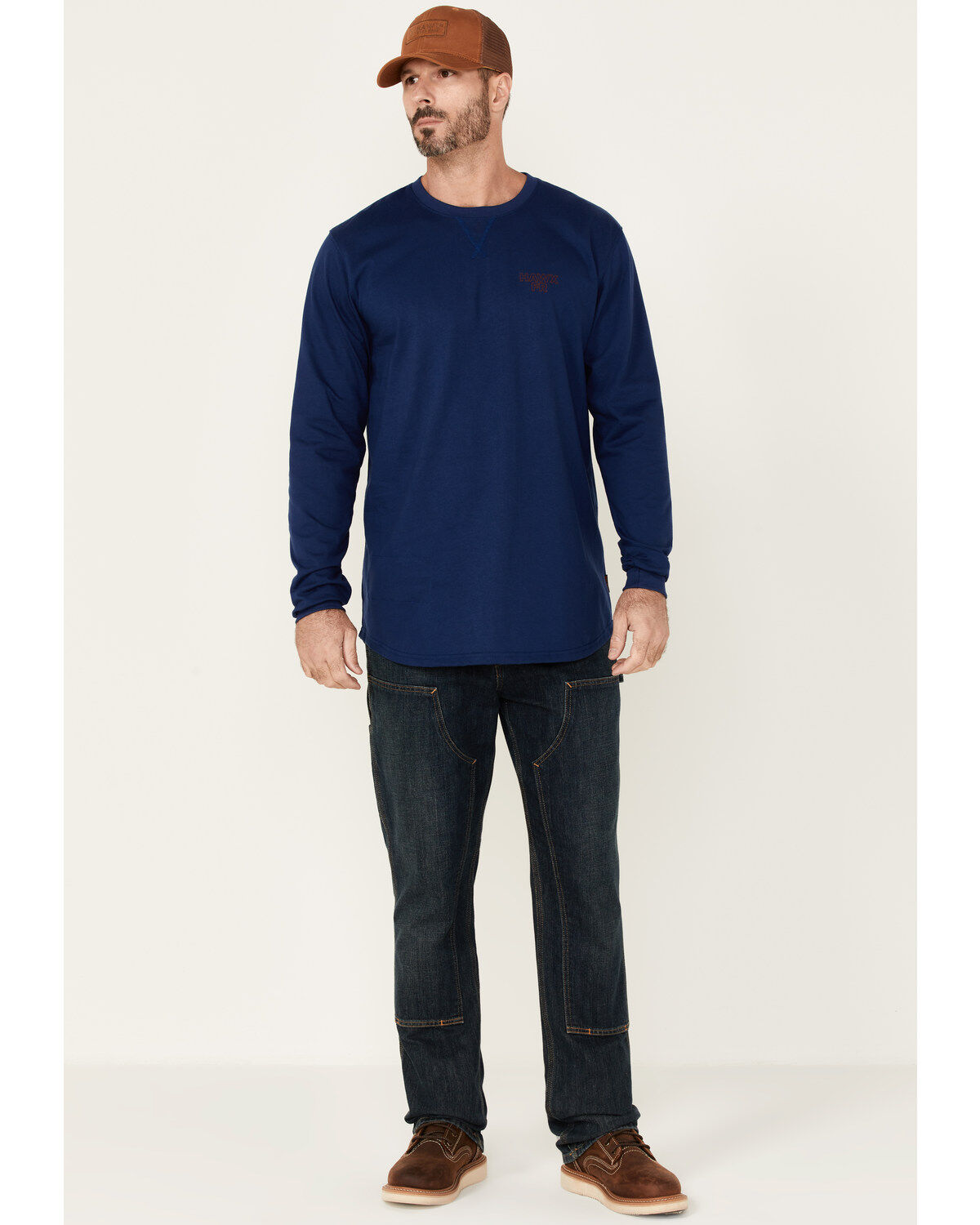 Image #2 - Hawx Men's FR Graphic Long Sleeve Work T-Shirt, Blue, hi-res