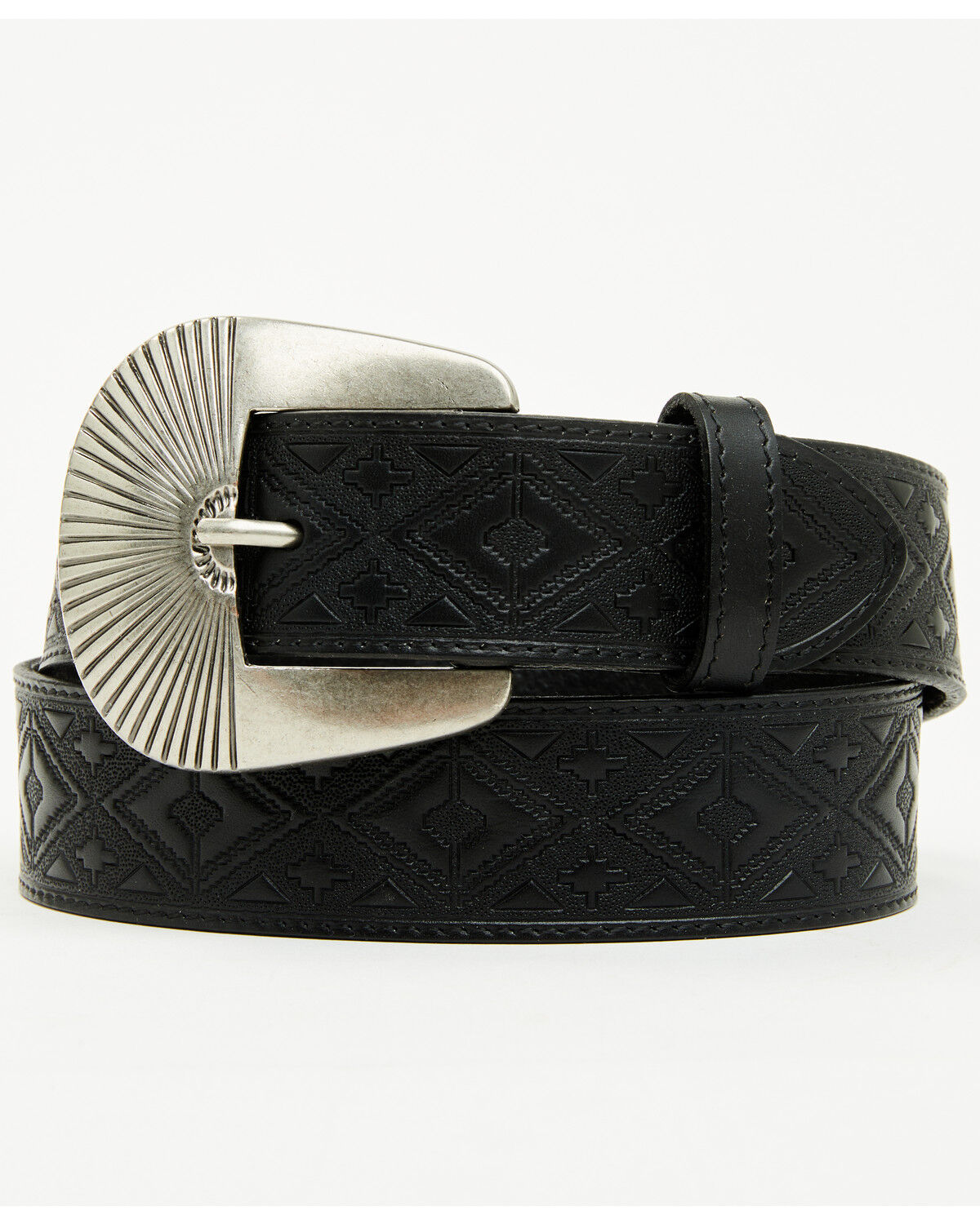 Image #2 - Shyanne Women's Everly Southwestern Embossed Sunrise Buckle Belt, Black, hi-res