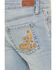 Image #4 - Shyanne Girls' Ophelia Floral Embroidered Light Wash Flare Stretch Denim Jeans , Medium Wash, hi-res