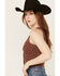 Image #3 - Cleo + Wolf Women's Adriel Ribbed Knit Cropped Tank Top, Lt Brown, hi-res