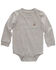 Image #1 - Carhartt Infant Boys' Logo Pocket Long Sleeve Onesie , Charcoal, hi-res