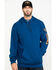 Image #1 - Hawx Men's Logo Sleeve Performance Fleece Hooded Work Sweatshirt - Big & Tall, Blue, hi-res