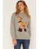 Image #1 - Wishlist Women's Dog Graphic Sweater, Grey, hi-res