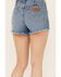 Image #4 - Wrangler Women's Off Shore Medium Wash High Rise Reworked Cut Off Denim Shorts, Medium Wash, hi-res
