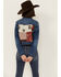 Image #1 - Cleo + Wolf Women's Medium Wash Patchwork Trucker Denim Jacket, Medium Wash, hi-res