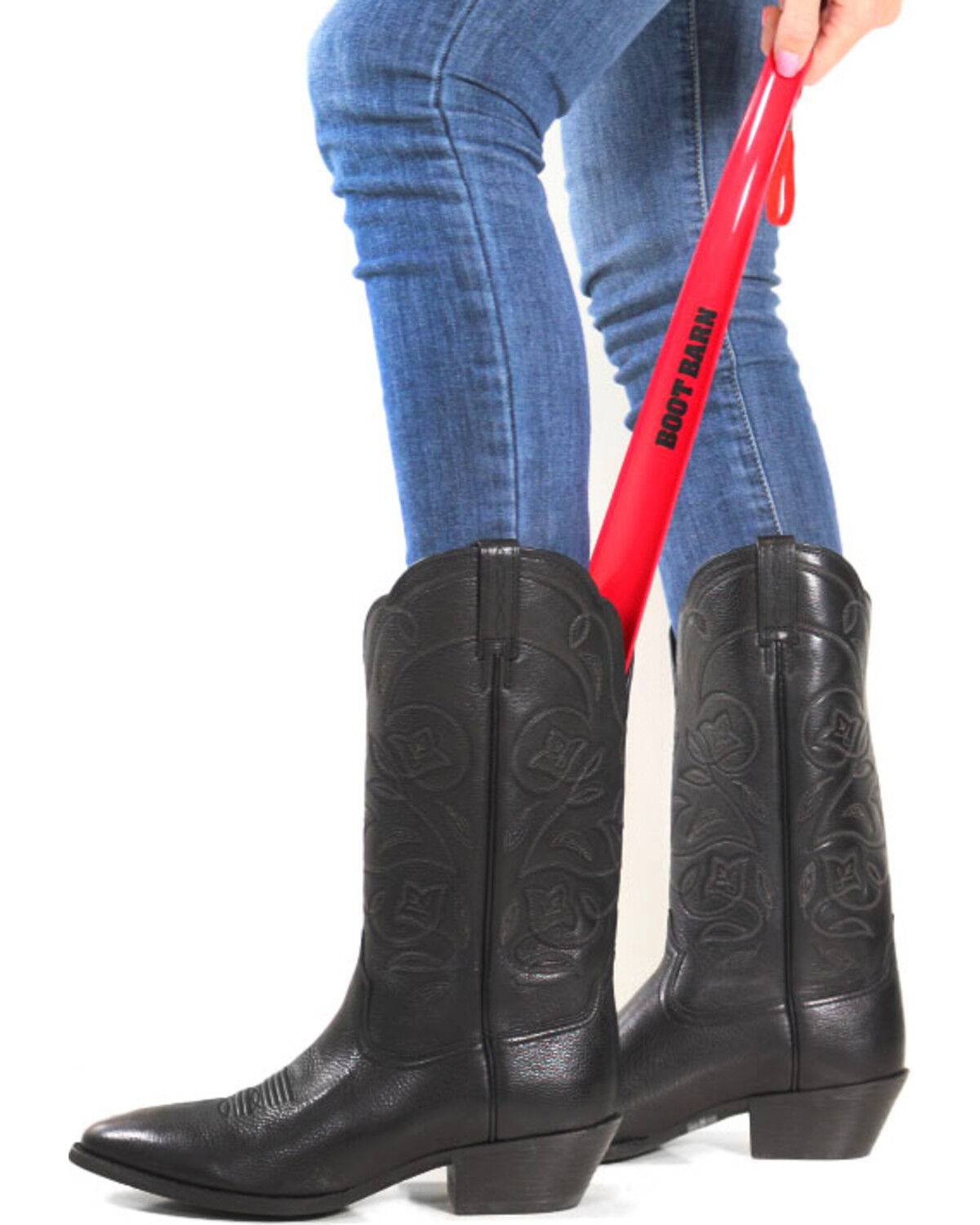 Boot Barn&reg; 18" Curved Boot Horn, Red, hi-res