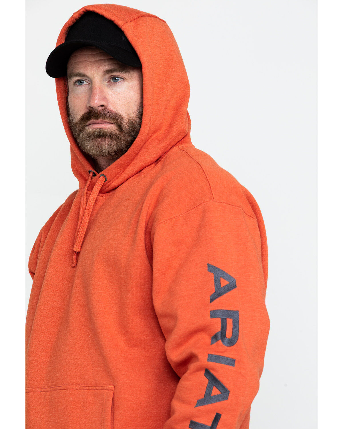 Image #5 - Ariat Men's Volcanic Heather Rebar Graphic Hooded Work Sweatshirt - Big & Tall, Heather Orange, hi-res
