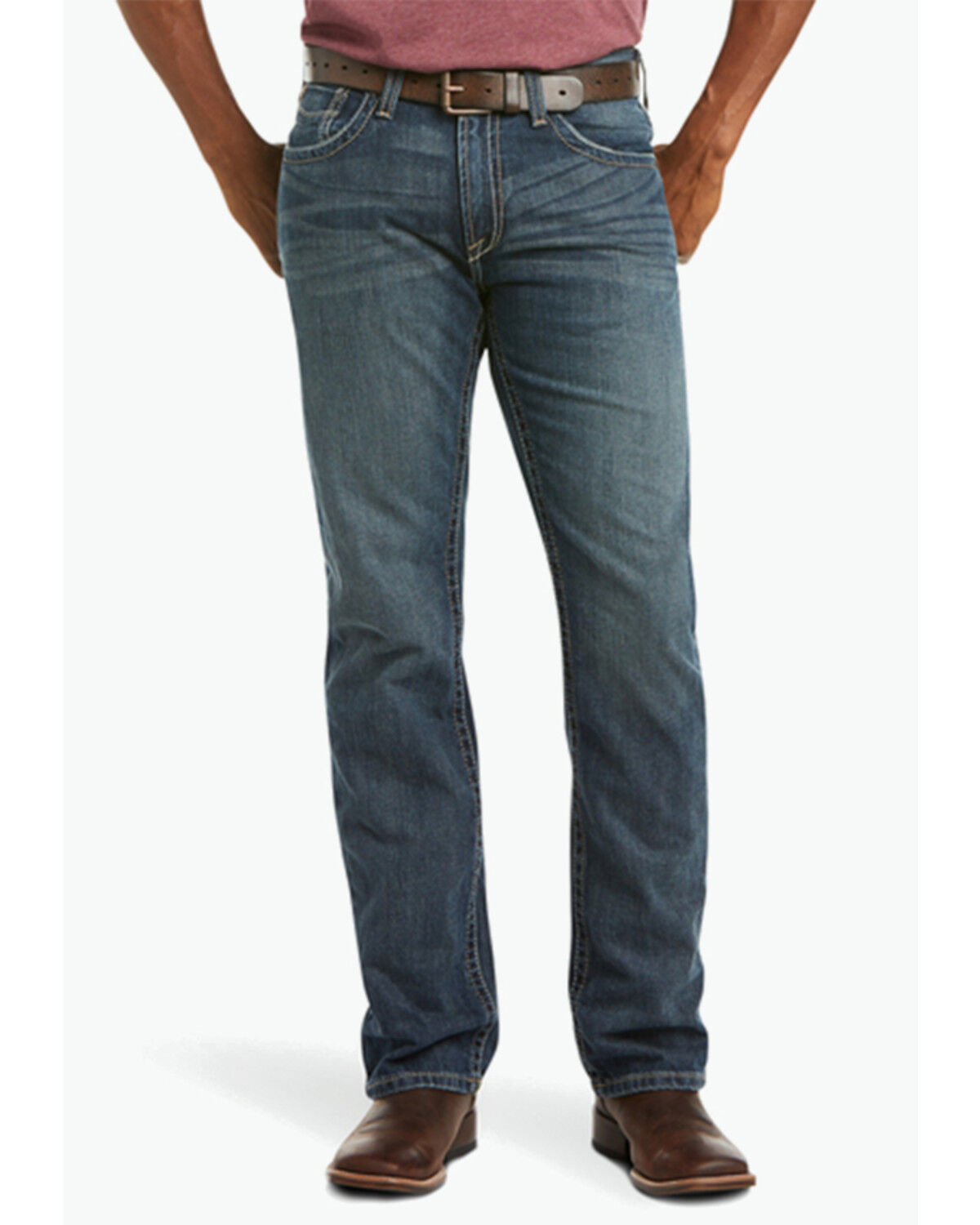 Image #1 - Ariat Men's Deadrun M5 Arrowhead Straight Denim Jeans, Denim, hi-res