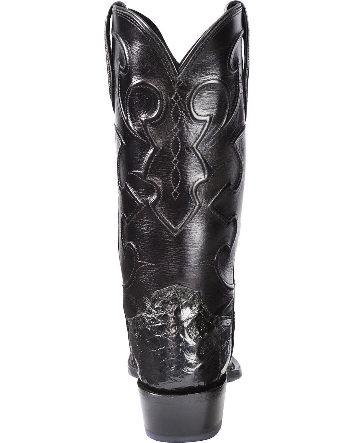 Image #8 - Lucchese 1883 Charles Croc Belly Western Boots - Square Toe, Black, hi-res