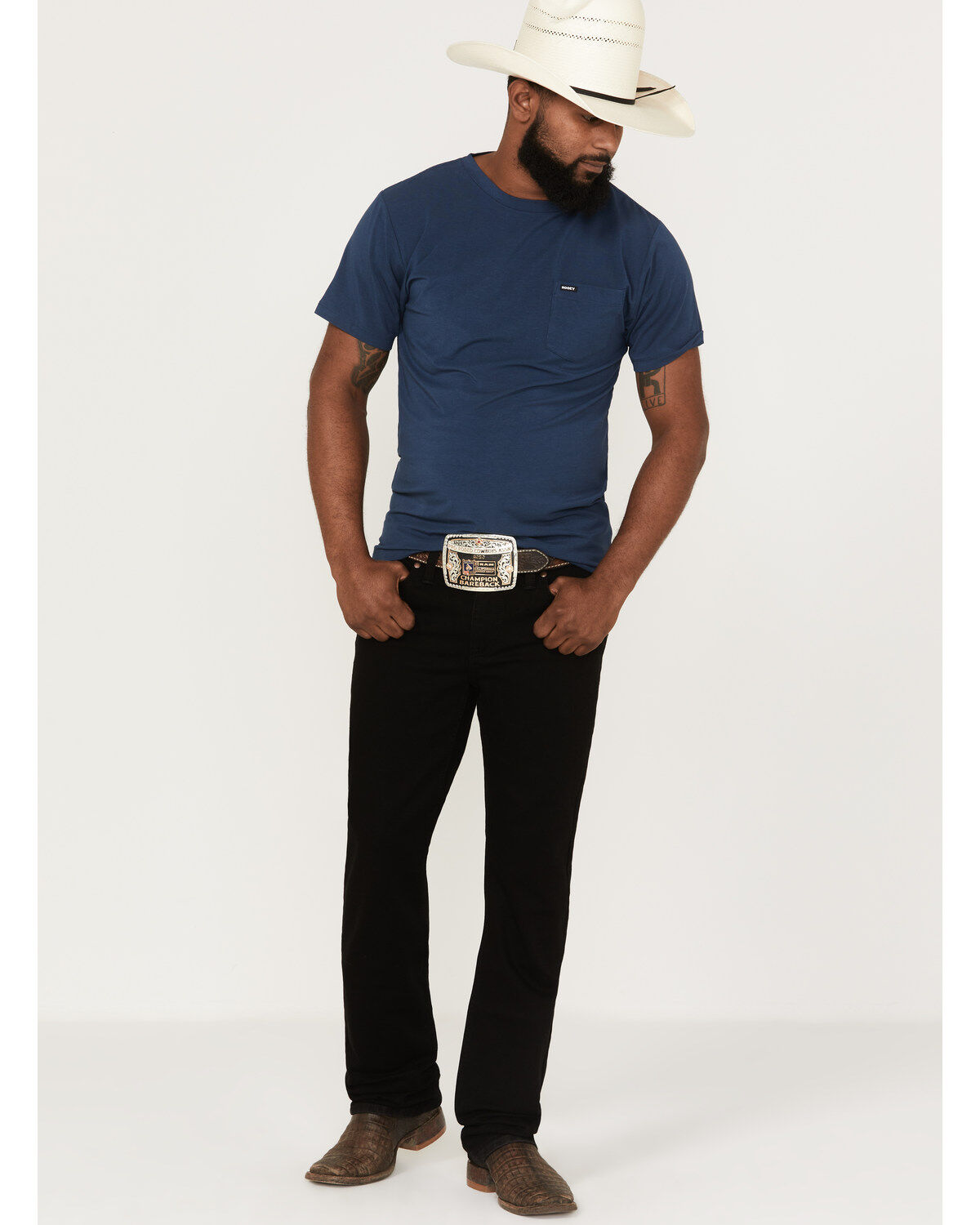 Moonshine Spirit&reg; Men's Night Star Wash Decker Slim Straight Stretch Denim Jeans, Black, hi-res