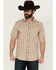 Image #1 - Cody James Men's Adios Plaid Print Short Sleeve Button-Down Western shirt, Tan, hi-res