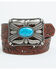Image #1 - Shyanne Women's Indiana Inlay Filigree Leather Buckle Belt, Brown, hi-res