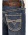 Image #4 - Rock & Roll Denim Boys' Embroidered Bootcut Stretch Denim Jeans , Blue, hi-res