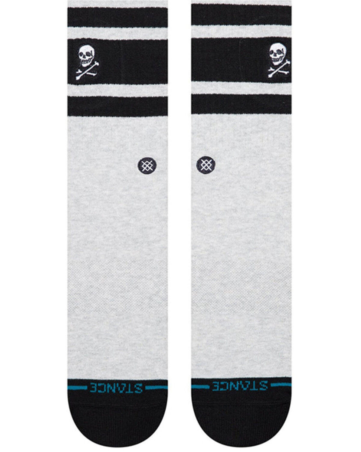 Image #2 - Stance Men's Boyd Skull Crew Socks, Heather Grey, hi-res