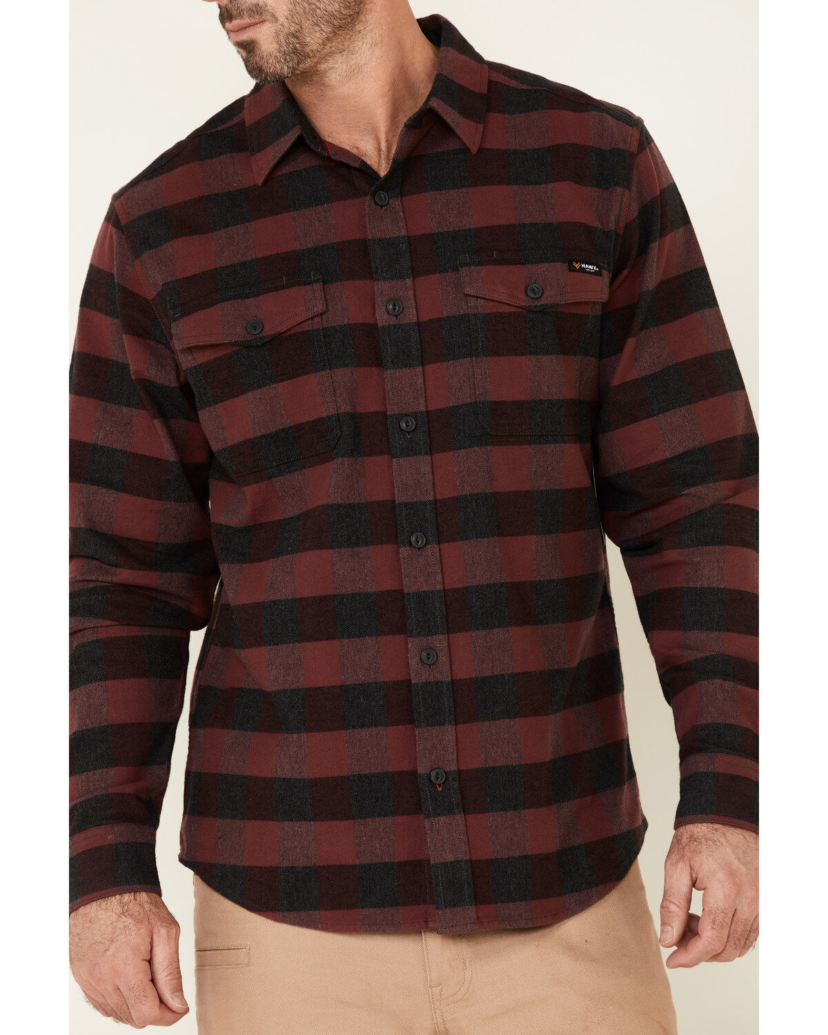 Image #3 - Hawx Men's Harris Stretch Plaid Print Long Sleeve Button Down Work Flannel Shirt - Tall, , hi-res