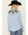 Image #4 - Stetson Women's Embroidered Long Sleeve Pearl Snap Western Blouse, Blue, hi-res